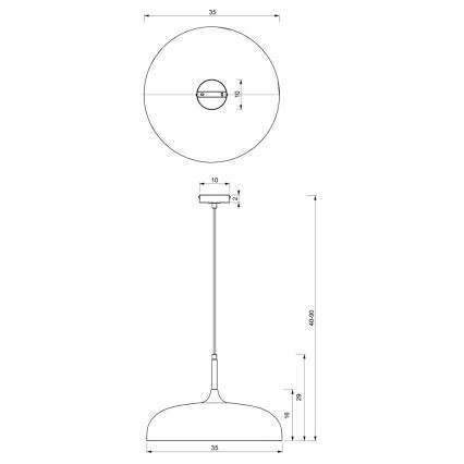 Brilagi - Hängeleuchte ABRAHAM 1xE27/60W/230V d 35 cm schwarz