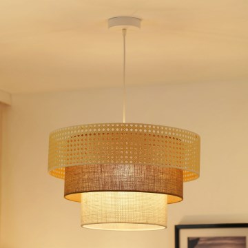 Brilagi - Hängeleuchte an Kabel CEDAR LUNETA 1xE27/15W/230V Ø 45 cm Rattan/braun/creme