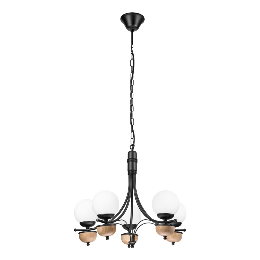 Brilagi - Hängeleuchte an Kette COTTAGE 5xG9/40W/230V Buche/weiß