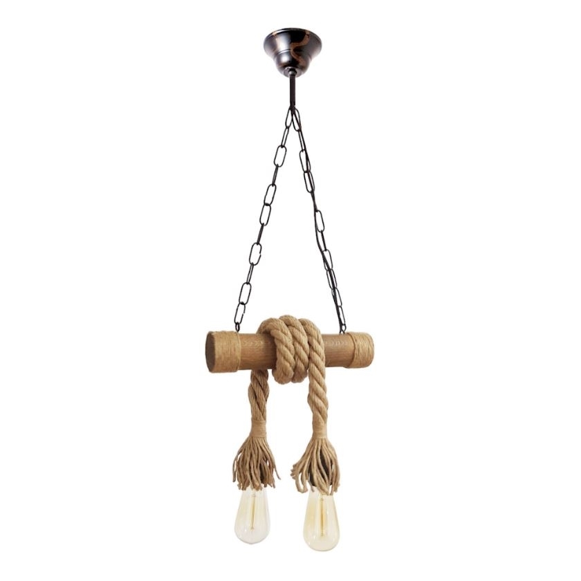 Brilagi - Hängeleuchte an Kette KOS 2xE27/60W/230V Buche