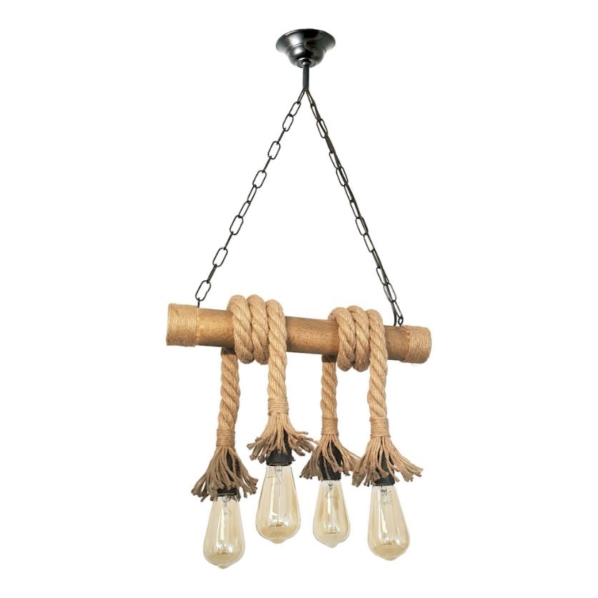 Brilagi - Hängeleuchte an Kette KOS 4xE27/60W/230V Buche