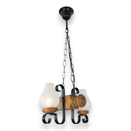 Brilagi - Hängeleuchte an Kette RUSTIC 2xE14/40W/230V Buche