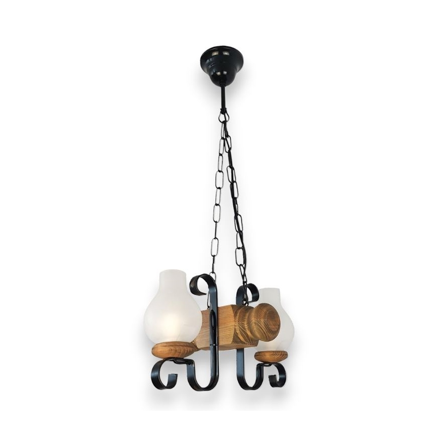 Brilagi - Hängeleuchte an Kette RUSTIC 2xE14/40W/230V Buche