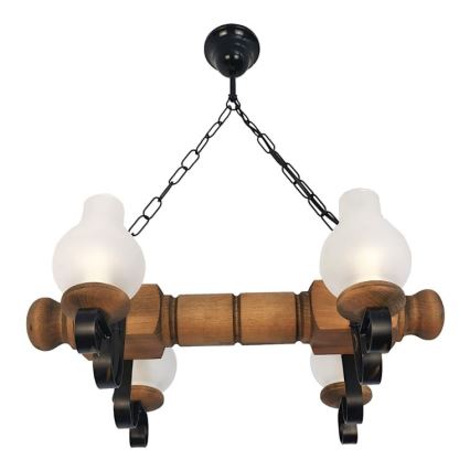 Brilagi - Hängeleuchte an Kette RUSTIC 4xE14/40W/230V Buche