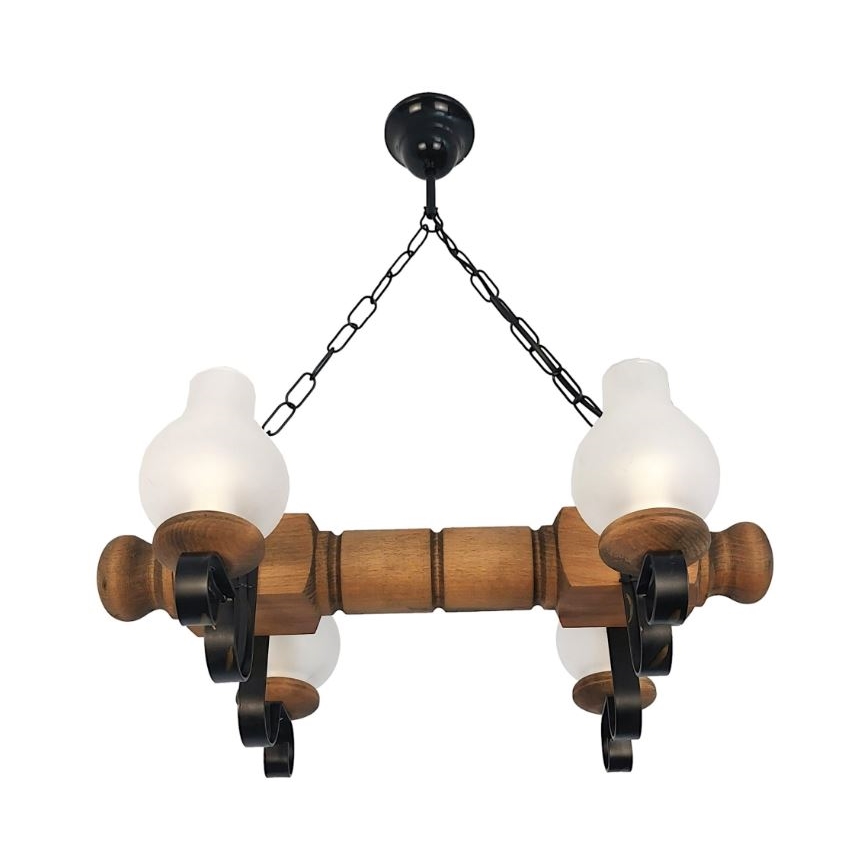 Brilagi - Hängeleuchte an Kette RUSTIC 4xE14/40W/230V Buche