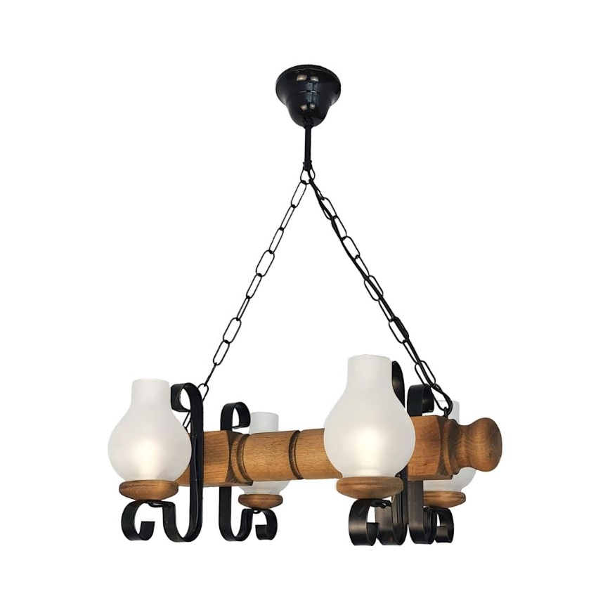 Brilagi - Hängeleuchte an Kette RUSTIC 4xE14/40W/230V Buche