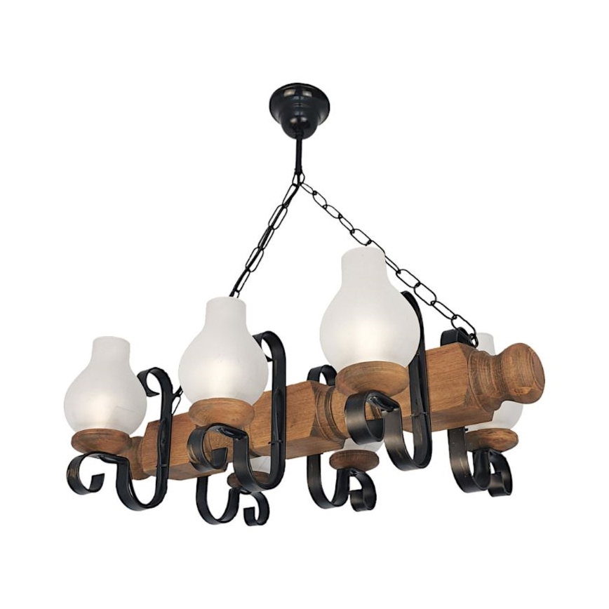 Brilagi - Hängeleuchte an Kette RUSTIC 6xE14/40W/230V Buche