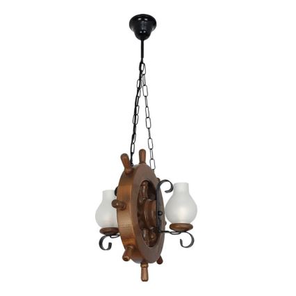 Brilagi - Hängeleuchte an Kette TIMONA 2xE14/40W/230V Buche/Walnuss