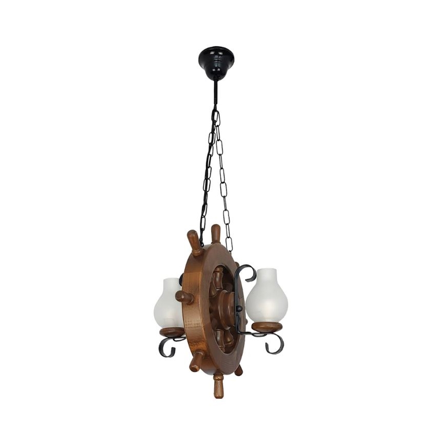 Brilagi - Hängeleuchte an Kette TIMONA 2xE14/40W/230V Buche/Walnuss