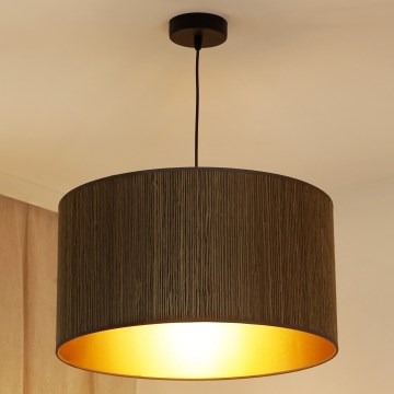 Brilagi - Hängeleuchte an Seil BOSTON ROLLER 1xE27/15W/230V Ø 45 cm Stroh Braun/Gold