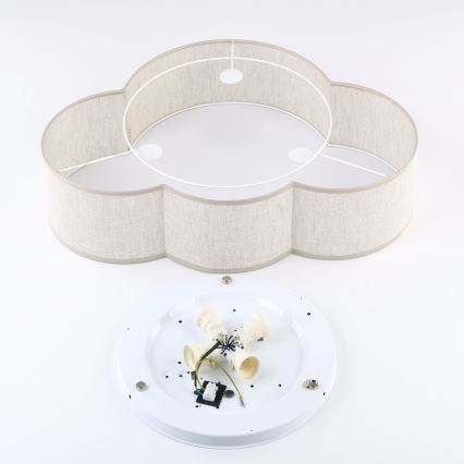 Brilagi - Kinder-Deckenleuchte NIMBUS LINEN 4xE27/15W/230V beige