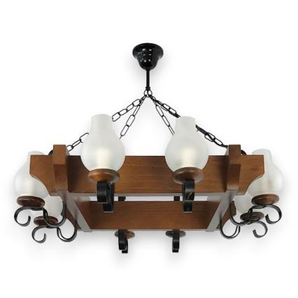 Brilagi - Kronleuchter an Kette QUEEN 8xE14/40W/230V Buche/Walnuss