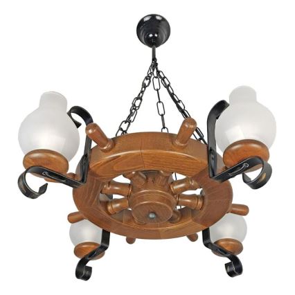 Brilagi - Kronleuchter an Kette TIMONA 4xE14/40W/230V Buche/Walnuss