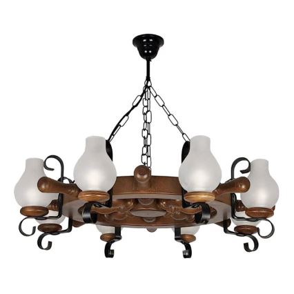 Brilagi - Kronleuchter an Kette TIMONA 8xE14/40W/230V Buche/Walnuss