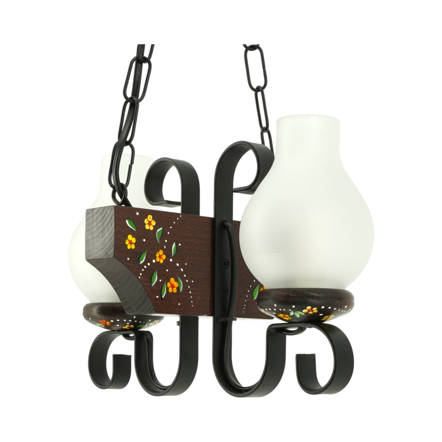 Brilagi - Kronleuchter mit Kette QUEEN 2xE14/40W/230V Buche/Wenge