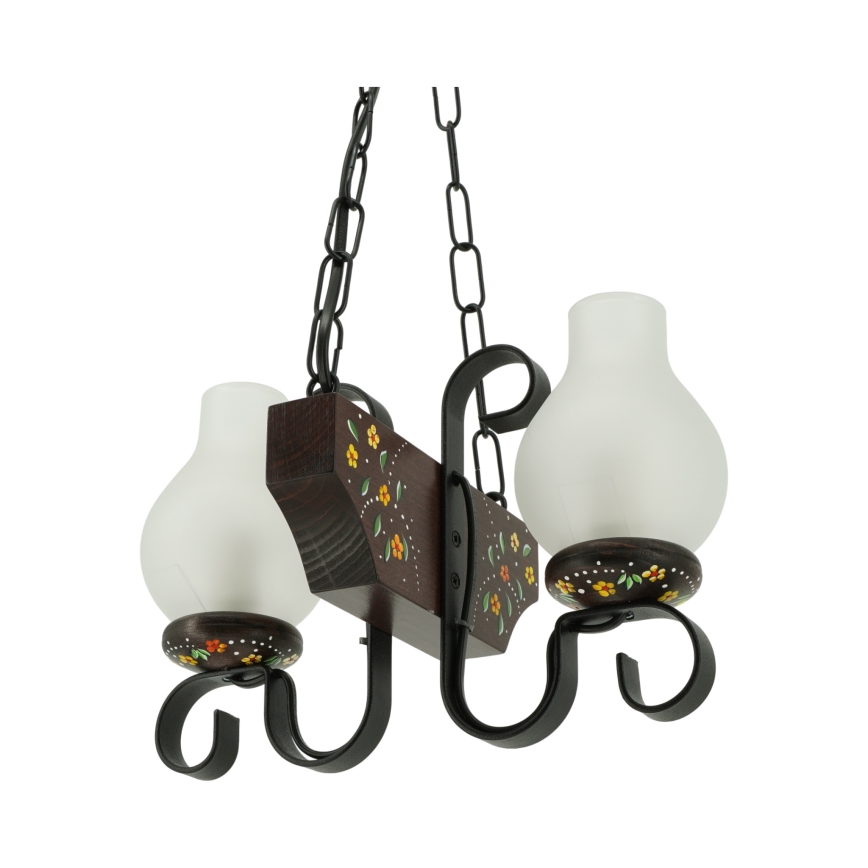 Brilagi - Kronleuchter mit Kette QUEEN 2xE14/40W/230V Buche/Wenge