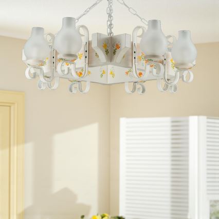 Brilagi - Kronleuchter mit Kette QUEEN 8xE14/40W/230V Buche/Creme