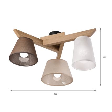 Brilagi - LED  Anbauleuchte ANTHONY 3xE14/40W/230V Eiche