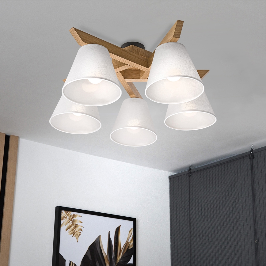 Brilagi - LED  Anbauleuchte ANTHONY 5xE14/40W/230V Eiche/weiß