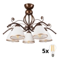 Brilagi - LED-Anbauleuchte ANTICO 5xE27/60W/230V bronzen