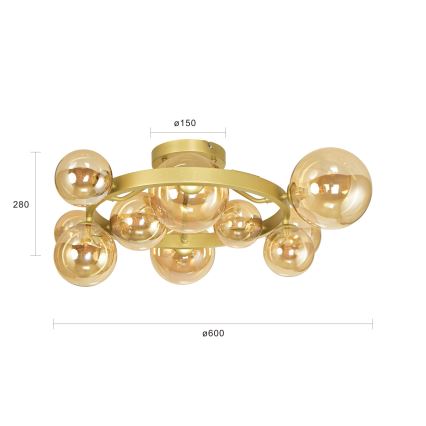 Brilagi - LED-Anbauleuchte MILLA 10xG9/3W/230V golden