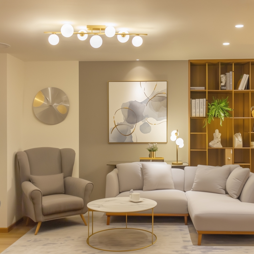 Brilagi - LED-Anbauleuchte MILLA 7xG9/3W/230V golden/weiß