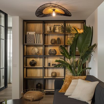 Brilagi - LED-Aufbau-Deckenleuchte CERIA BOHO, 1x E27/40W/230V, Ø 50 cm, schwarz/braun