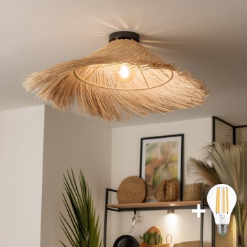 Brilagi - LED-Aufbau-Deckenleuchte CERIA BOHO 1xE27/40W/230V Ø 100 cm Rattan