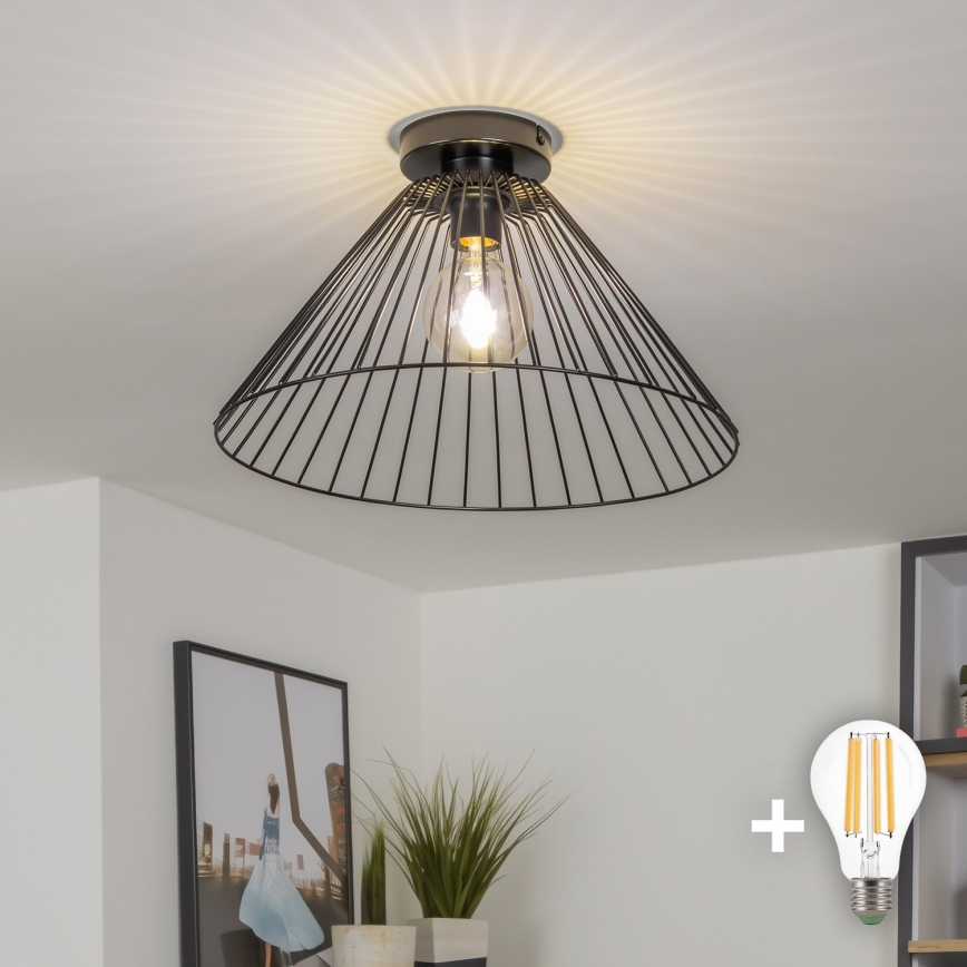 Brilagi - LED-Aufbauleuchte CERIA WIRE 1xE27/40W/230V Ø 45 cm schwarz