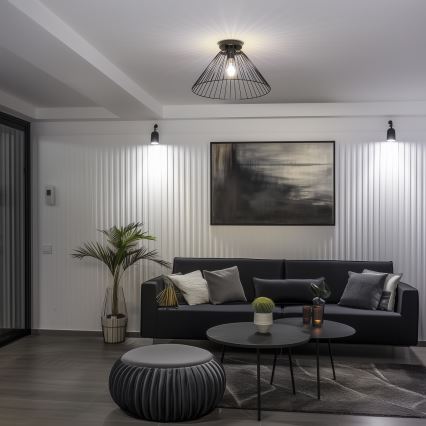 Brilagi - LED-Aufbauleuchte CERIA WIRE 1xE27/40W/230V Ø 45 cm schwarz