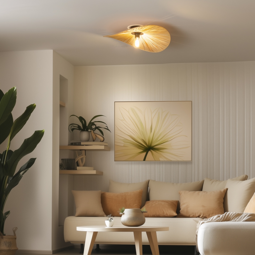 Brilagi - LED-Aufputz-Deckenleuchte CERIA BOHO 1xE27/40W/230V Ø 60 cm Raffia