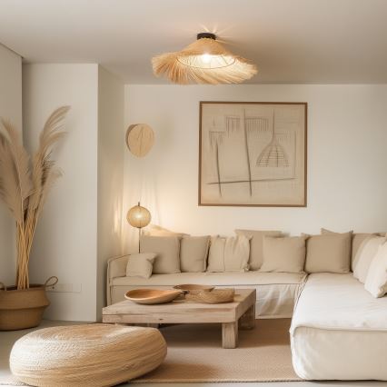 Brilagi - LED-Aufputz-Deckenleuchte CERIA BOHO 1xE27/40W/230V Ø 70 cm Rattan