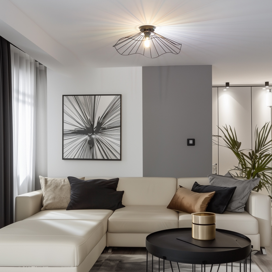 Brilagi - LED-Aufputz-Deckenleuchte CERIA WIRE 1xE27/40W/230V Ø 60 cm schwarz