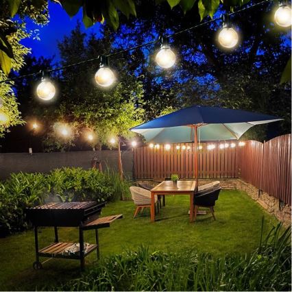 Brilagi - LED Außen-Dekorationskette GIRLANDA 25xE12 20m schwarz IP44 warmweiß