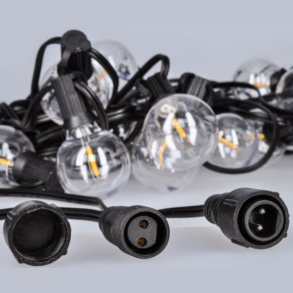 Brilagi - LED Außen-Dekorationskette GIRLANDA 25xE12 20m schwarz IP44 warmweiß