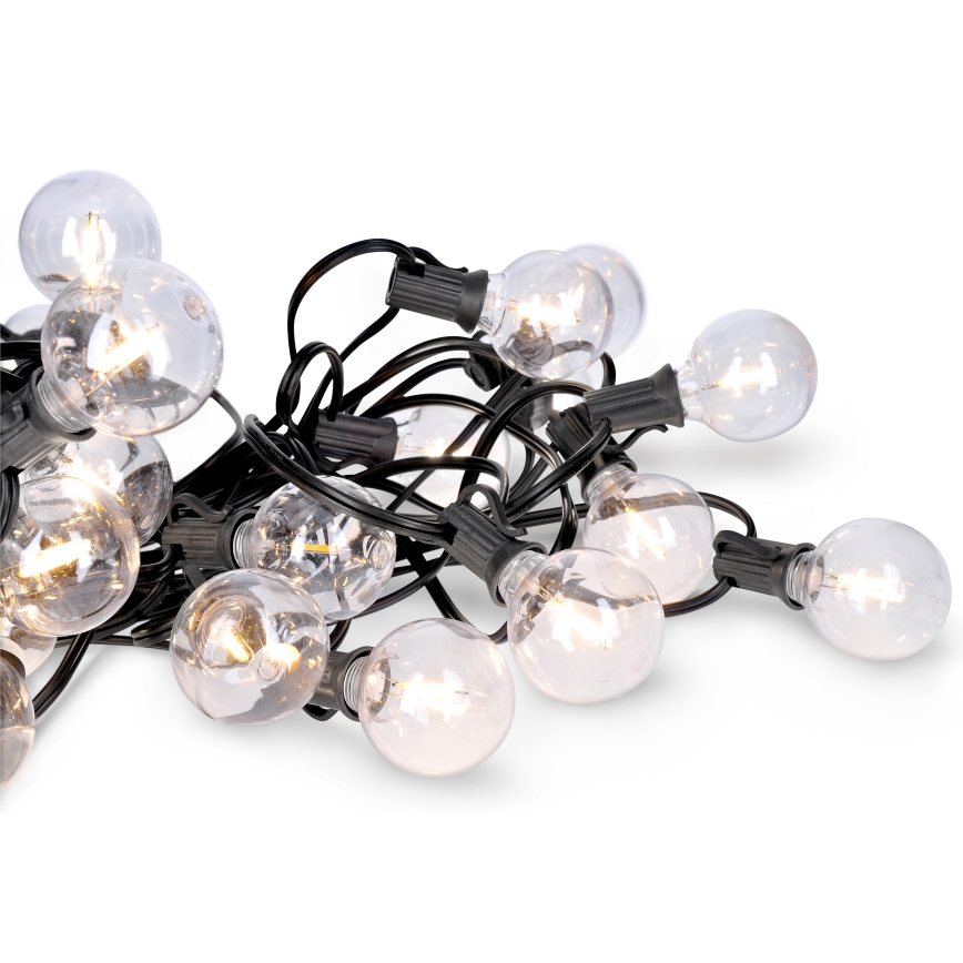 Brilagi - LED Außen-Dekorationskette GIRLANDA 25xE12 20m schwarz IP44 warmweiß