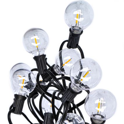 Brilagi - LED Außen-Dekorationskette GIRLANDA 25xE12 20m schwarz IP44 warmweiß