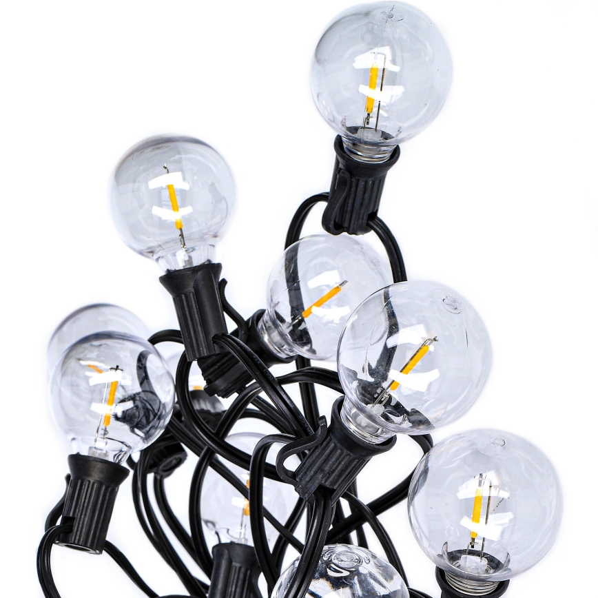 Brilagi - LED Außen-Dekorationskette GIRLANDA 25xE12 20m schwarz IP44 warmweiß