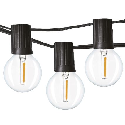 Brilagi - LED Außen-Dekorationskette GIRLANDA 25xE12 20m schwarz IP44 warmweiß