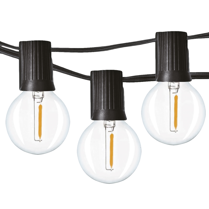 Brilagi - LED Außen-Dekorationskette GIRLANDA 25xE12 20m schwarz IP44 warmweiß