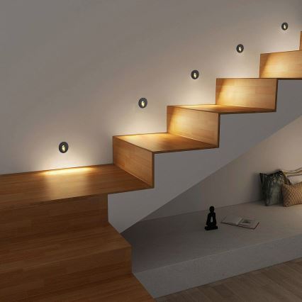Brilagi - LED-Außen-Einbauleuchte STAIRDOT LED/2W/230V schwarz IP65 rund
