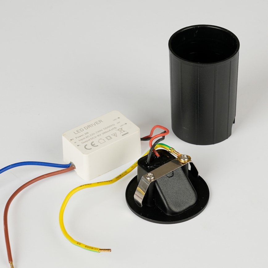 Brilagi - LED-Außen-Einbauleuchte STAIRDOT LED/2W/230V schwarz IP65 rund