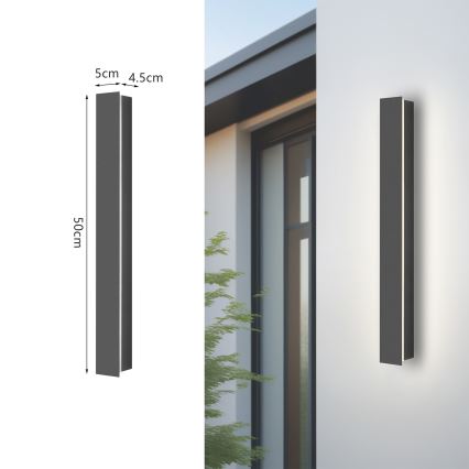Brilagi - LED Außenwandleuchte LINEAR LED/12W/230V 3000K IP65 50 cm Anthrazit