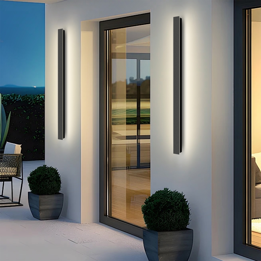 Brilagi - LED Außen-Wandleuchte LINEAR LED/22W/230V 3000K IP65 100 cm schwarz