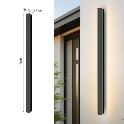 Brilagi - LED Außen-Wandleuchte LINEAR LED/22W/230V 3000K IP65 100 cm schwarz