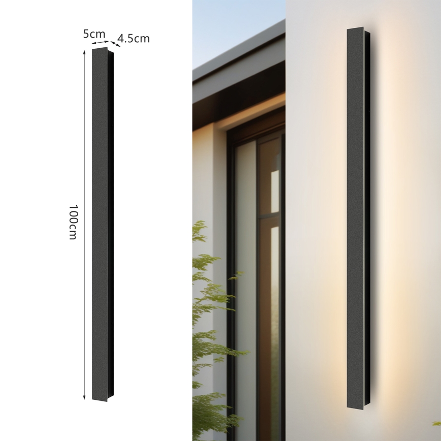 Brilagi - LED Außen-Wandleuchte LINEAR LED/22W/230V 3000K IP65 100 cm schwarz