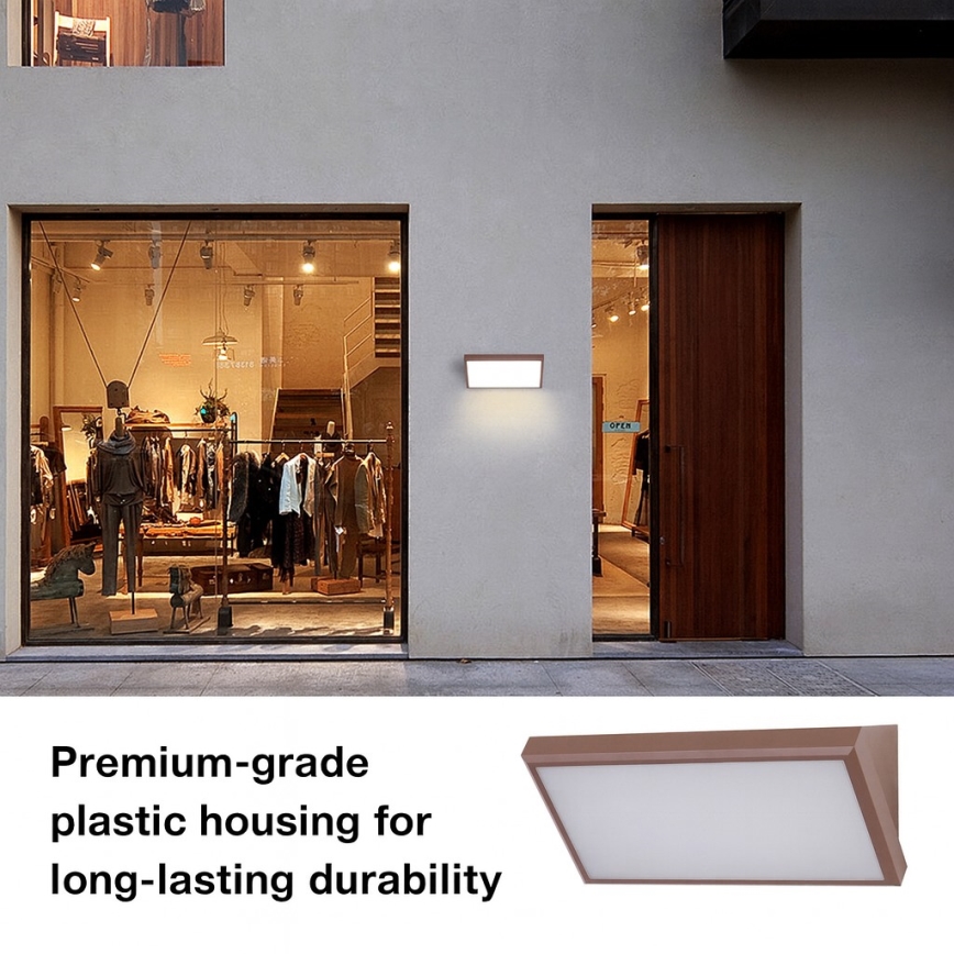 Brilagi - LED Außen-Wandleuchte TRIANGLE LED/20W/230V braun IP65