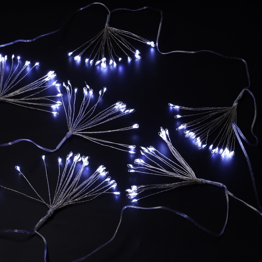 Brilagi - LED-Außen-Weihnachtslichterkette, 150 LEDs, 5 m, IP44, kaltweiß, Feuerwerk-Effekt
