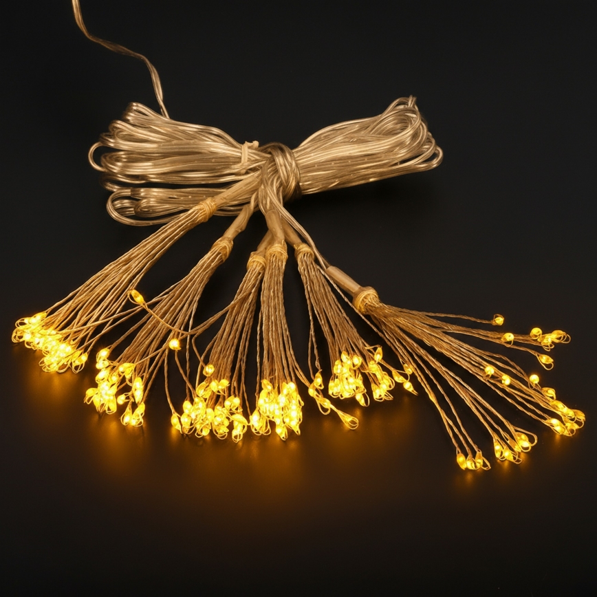 Brilagi - LED-Außen-Weihnachtslichterkette, 150 LEDs, 5 m, IP44, warmweiß, Feuerwerk-Effekt