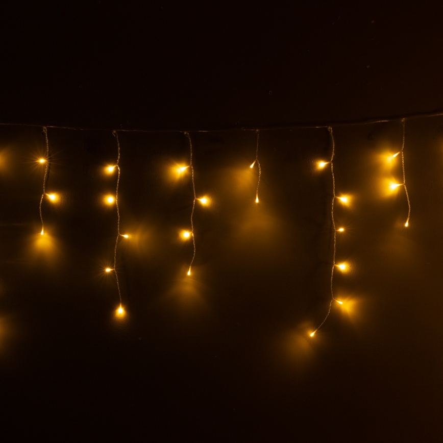 Brilagi - LED-Außen-Weihnachtsvorhang, 200 LEDs, 8 Funktionen, 13 m, IP44, warmweiß, Eiszapfen